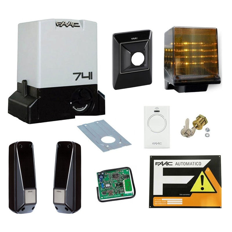 Kit Automazione Cancello Scorrevole 900 Kg 230V | Motoriduttore + Fotocellule + Telecomando | FAAC DELTA 3